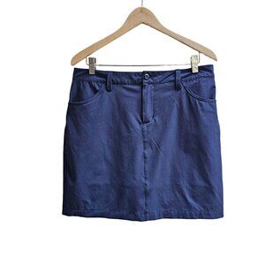 Eddie Bauer Women's Skort Size 10 Navy Blue Polyester Spandex Blend With Pockets